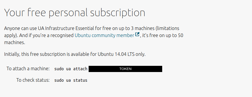 ubuntu.com/advantage token